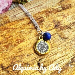 Tiny Lapis Lazuli Amulet Necklace • 925 Sterling Silver • Protection Pendant